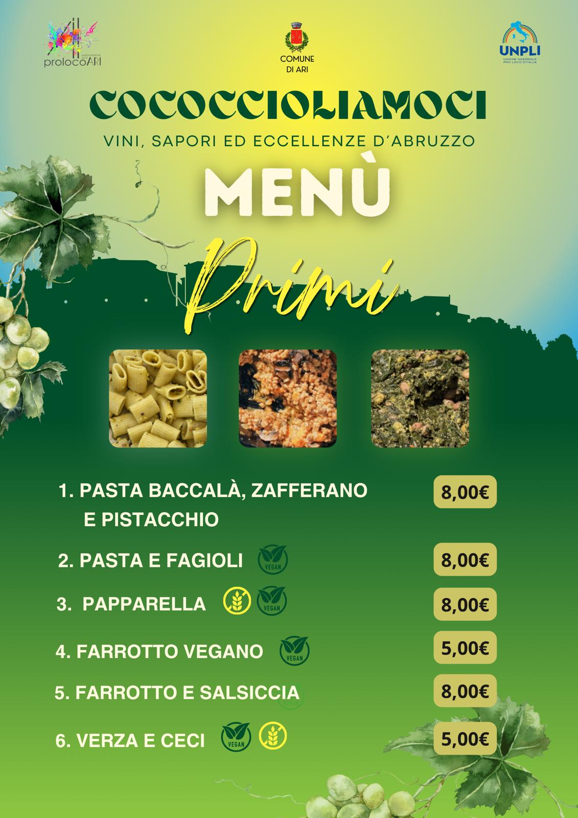 Menù Primi - Cococcioliamoci